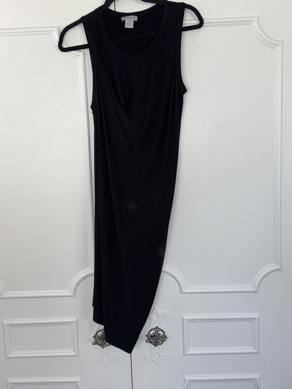 Renvy Soft Comfy Fall Layer Office Staple Athleisure Tank Midi Dress Black Sz S